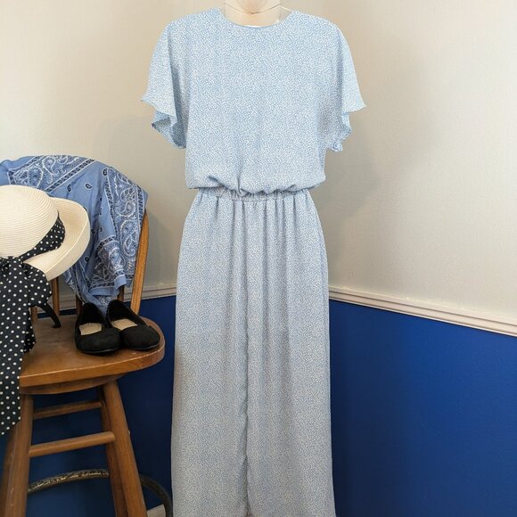 Sienna Sky Blue and White Print Dress - Picture 6 of 9